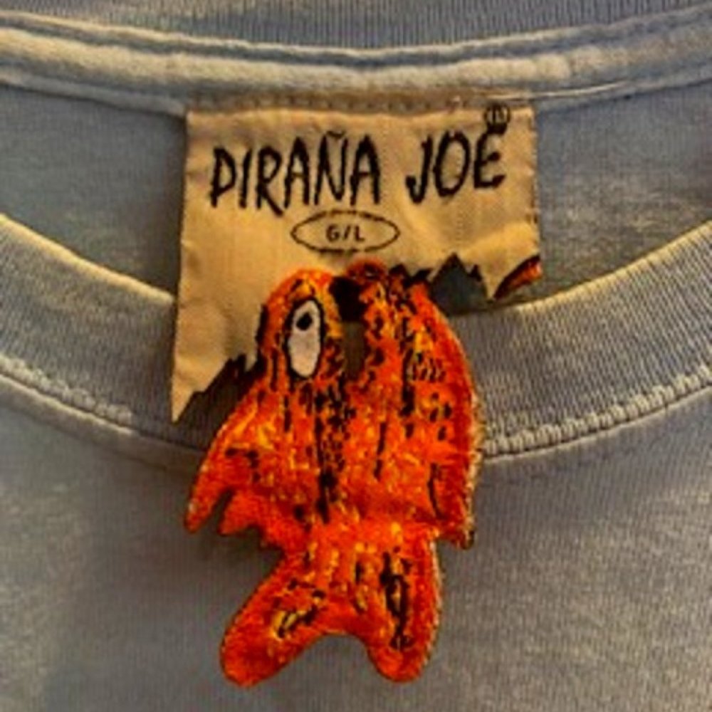 Junior Unisex Pirana Joe Jamaica Blue T-Shirt 100% Cotton Sz: G/L - Picture 2 of 6